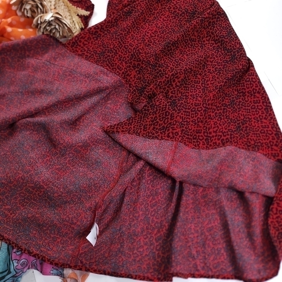 Loft Red Black Animal Print Maxi Dress Sz 0 - Picture 12 of 13